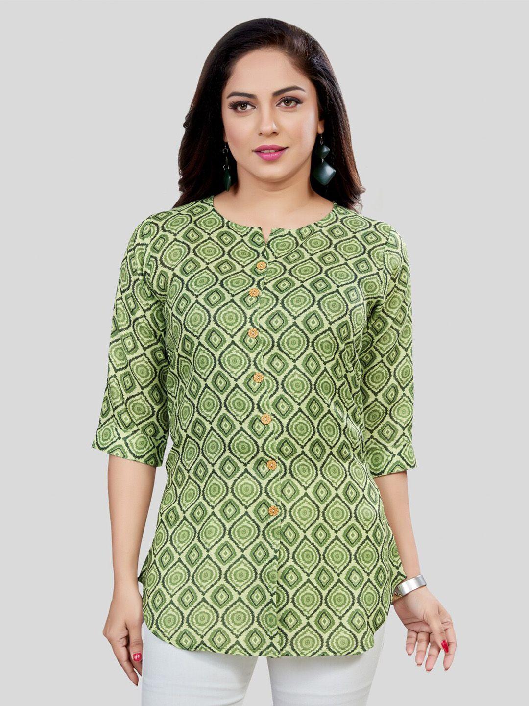 saree swarg geometric printed a-line kurti