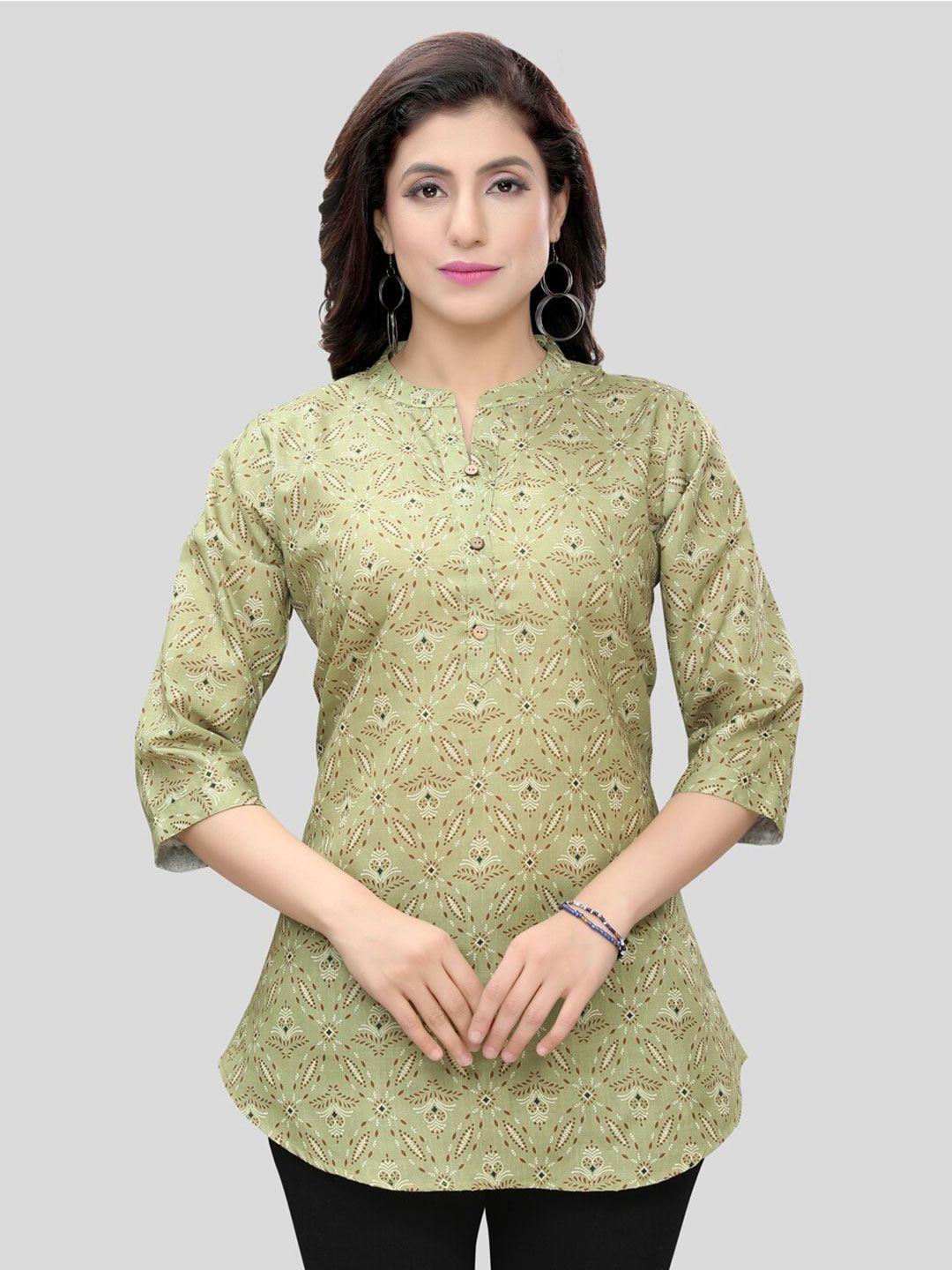 saree swarg green floral printed kurti