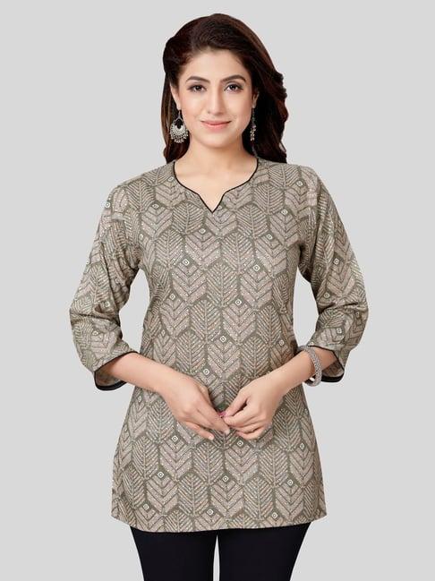 saree swarg green printed straight kurti