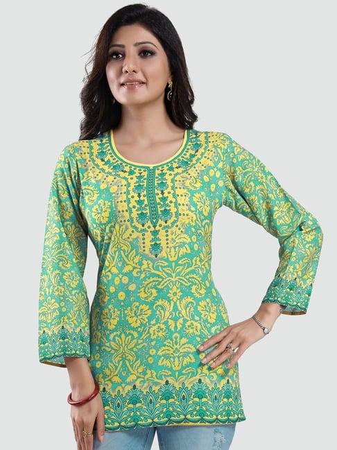 saree swarg green printed tunic