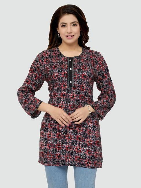 saree swarg grey printed straight kurti