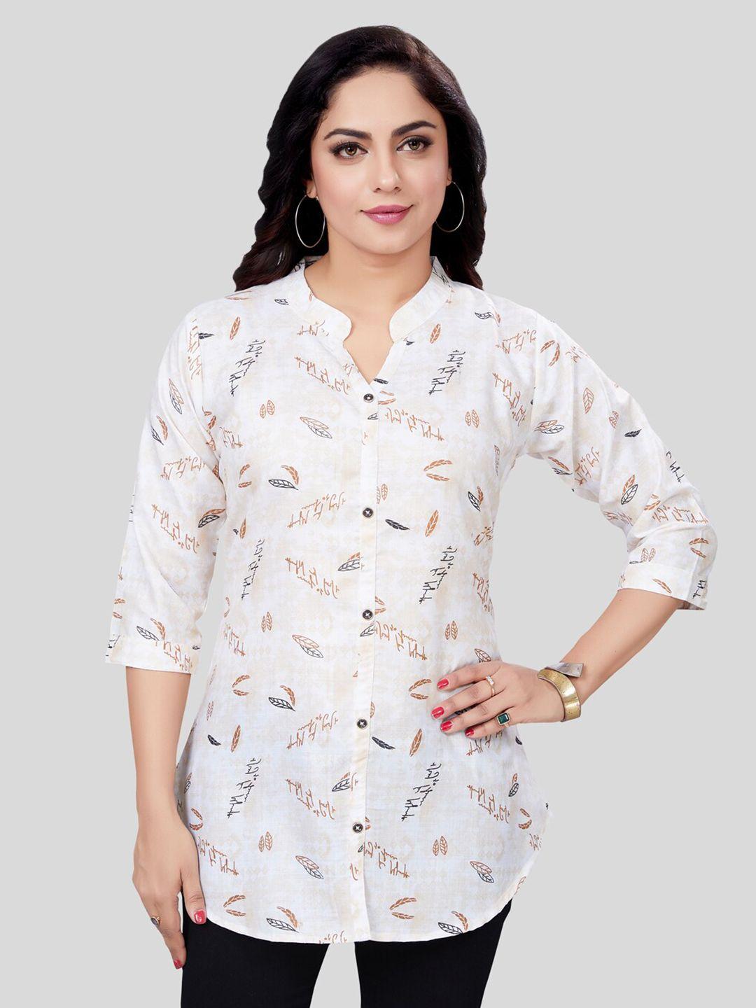 saree swarg quirky printed mandarin collar kurti