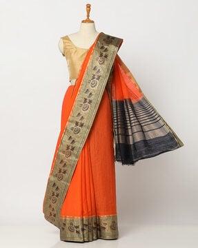 saree with banarasi border