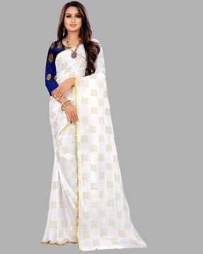 saree with block print