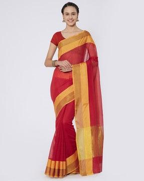 saree with contrast border