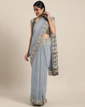 saree with contrast border