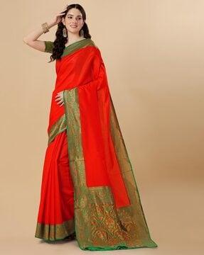 saree with contrast border