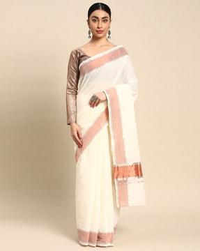 saree with contrast border