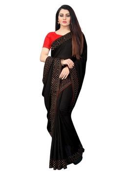 saree with contrast embellished border