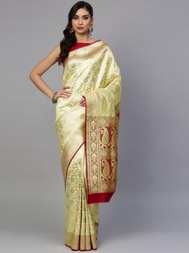 saree with contrast pallu