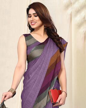 saree with contrast striped border