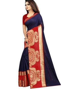 saree with contrast woven border