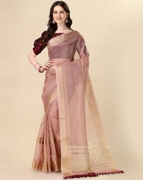 saree with contrast zari border