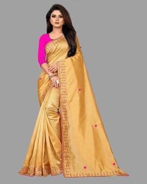 saree with embellished border