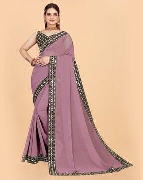 saree with embellished border