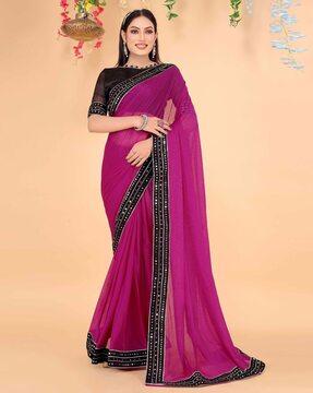 saree with embellished border