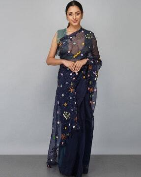 saree with embellished detail