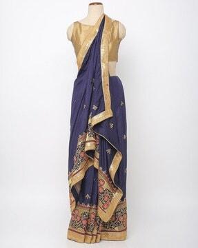 saree with embroidered motifs