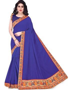 saree with lace border