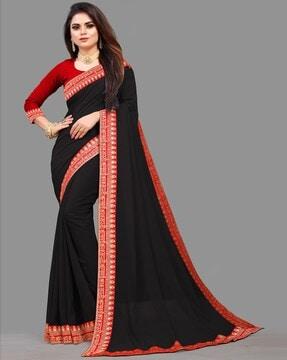 saree with lace border