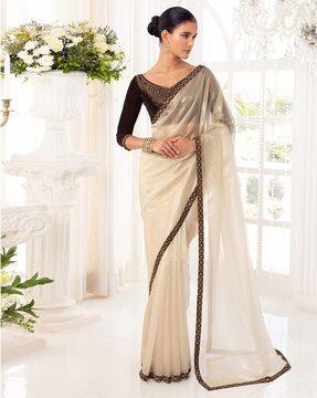 saree with lace border