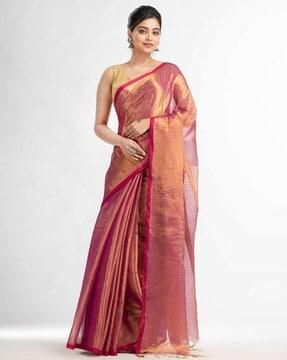 saree with narrow lace border