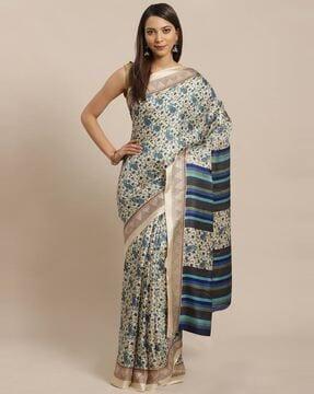 saree with paisley print