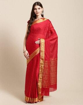 saree with paisley woven motifs