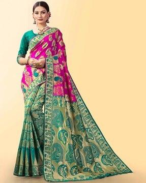 saree with paisley woven motifs