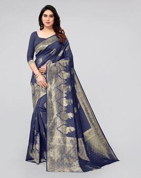 saree with paisley woven motifs