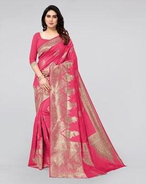 saree with paisley woven motifs