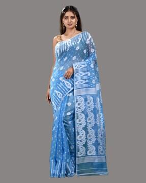 saree with paisley woven motifs