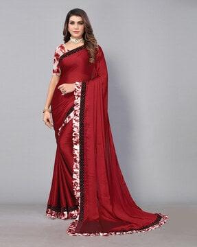 saree with ruffle border