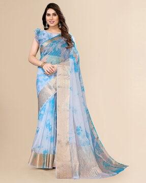 saree with running blouse piece saree