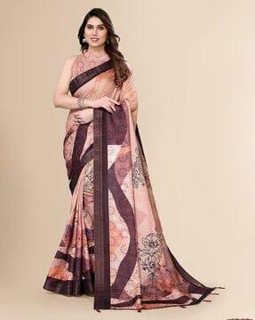 saree with running blouse piece saree