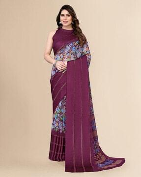 saree with running blouse piece saree