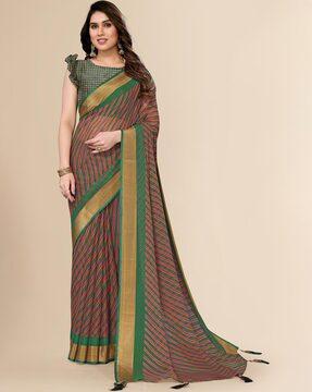 saree with running blouse piece saree