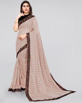 saree with sequined accent