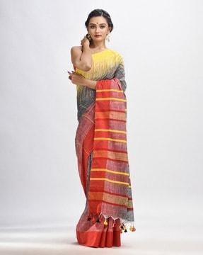 saree with striped border