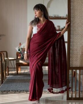 saree with tassels accent