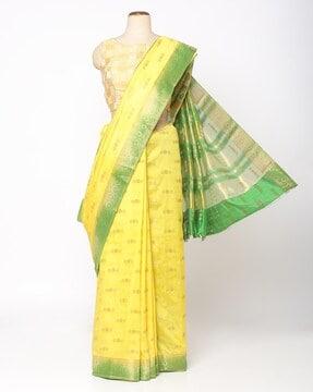 saree with woven motifs