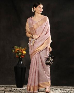 saree with woven motifs