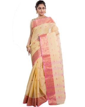 saree with woven motifs