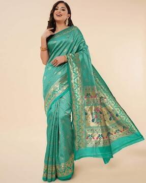 saree with woven motifs