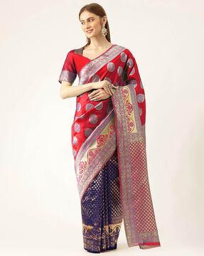 saree with woven motifs