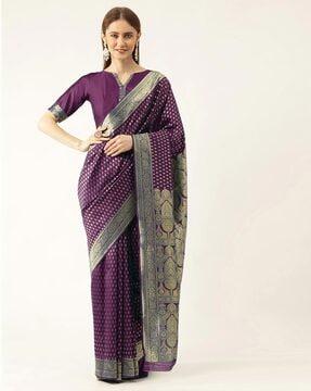 saree with woven motifs