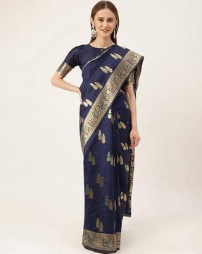 saree with woven motifs