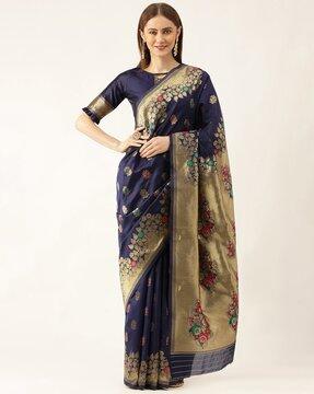 saree with woven motifs