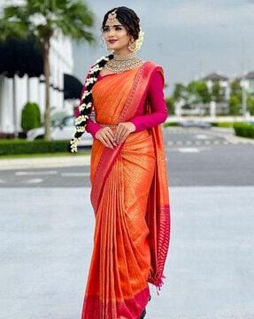 saree with woven motifs