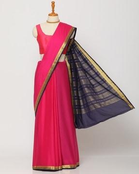 saree with woven zari border